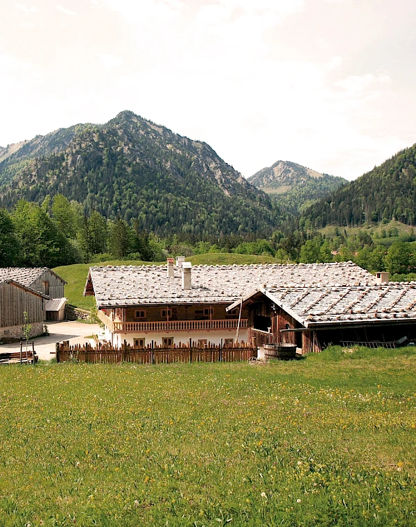 View of the Wasmeier Museum in a unique mountain setting